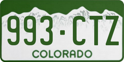 CO license plate 993CTZ