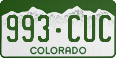 CO license plate 993CUC