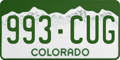 CO license plate 993CUG