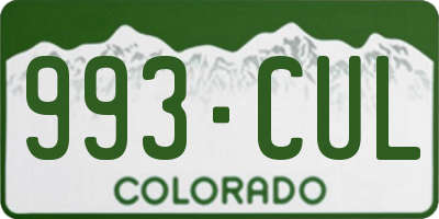 CO license plate 993CUL