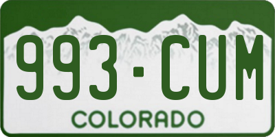 CO license plate 993CUM