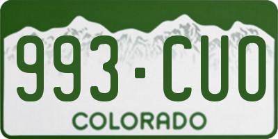 CO license plate 993CUO