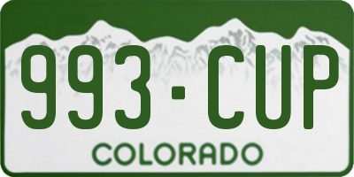 CO license plate 993CUP