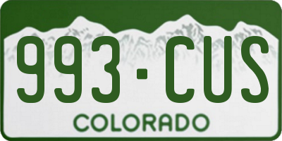 CO license plate 993CUS