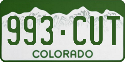 CO license plate 993CUT