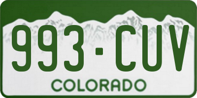 CO license plate 993CUV