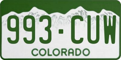 CO license plate 993CUW