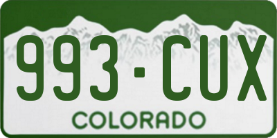 CO license plate 993CUX