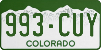 CO license plate 993CUY