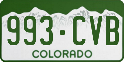 CO license plate 993CVB