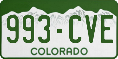 CO license plate 993CVE