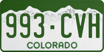 CO license plate 993CVH