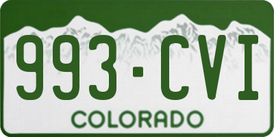 CO license plate 993CVI