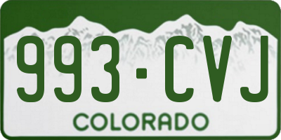 CO license plate 993CVJ