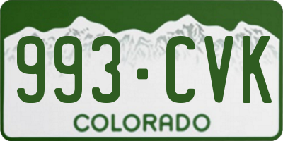 CO license plate 993CVK