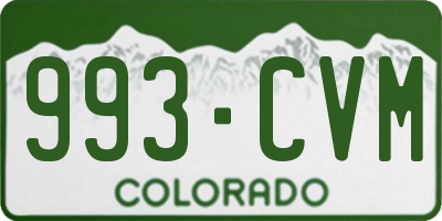 CO license plate 993CVM