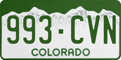 CO license plate 993CVN