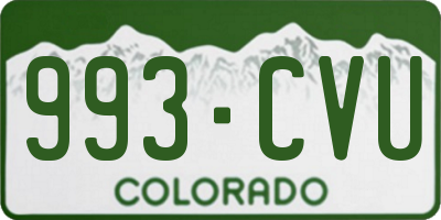 CO license plate 993CVU