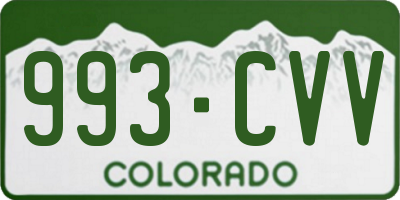 CO license plate 993CVV
