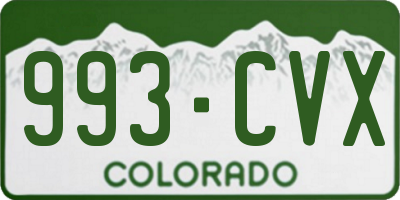 CO license plate 993CVX