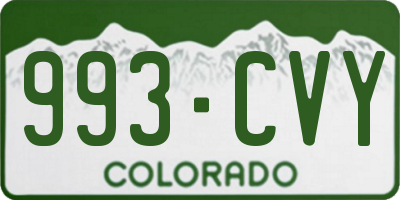 CO license plate 993CVY