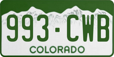 CO license plate 993CWB