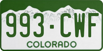CO license plate 993CWF