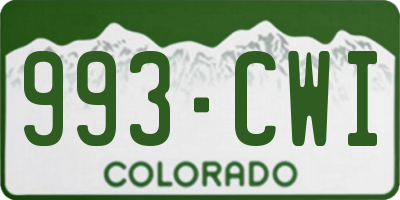 CO license plate 993CWI