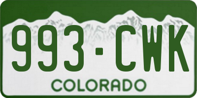 CO license plate 993CWK