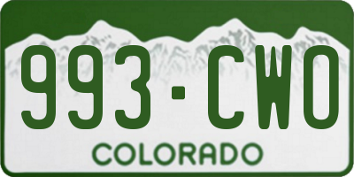 CO license plate 993CWO