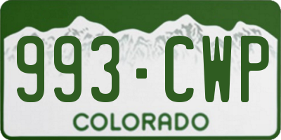 CO license plate 993CWP