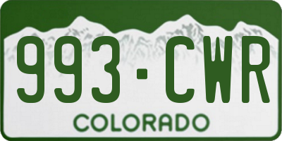 CO license plate 993CWR