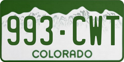 CO license plate 993CWT