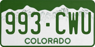 CO license plate 993CWU