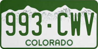 CO license plate 993CWV