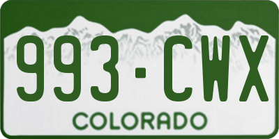 CO license plate 993CWX
