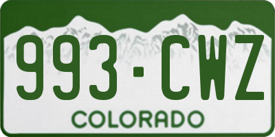CO license plate 993CWZ