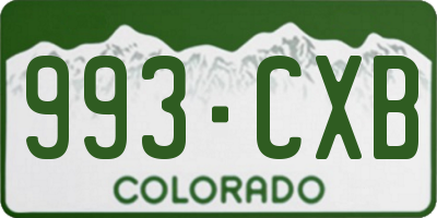 CO license plate 993CXB