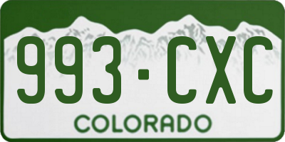 CO license plate 993CXC