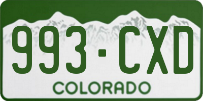 CO license plate 993CXD