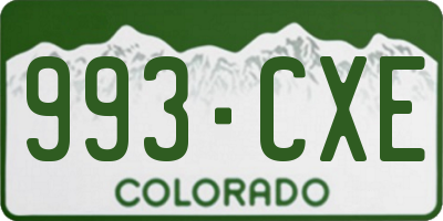 CO license plate 993CXE