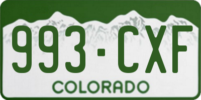 CO license plate 993CXF