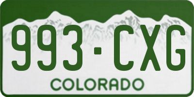 CO license plate 993CXG