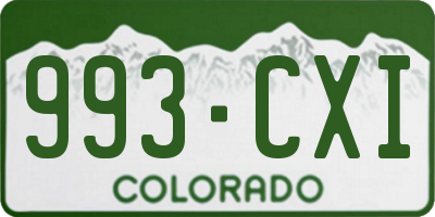CO license plate 993CXI