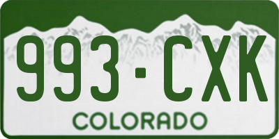 CO license plate 993CXK
