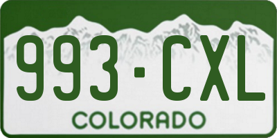 CO license plate 993CXL