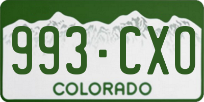 CO license plate 993CXO
