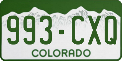 CO license plate 993CXQ
