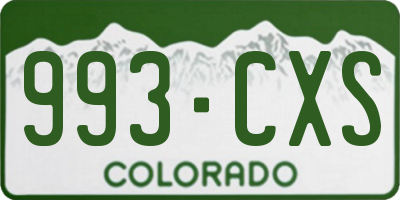 CO license plate 993CXS