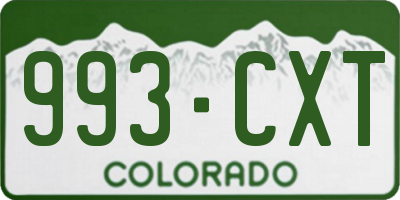 CO license plate 993CXT